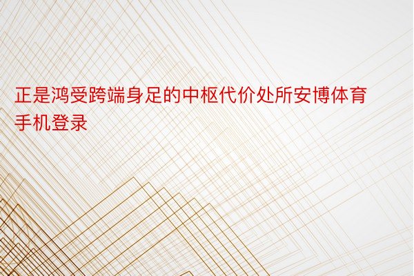 正是鸿受跨端身足的中枢代价处所安博体育手机登录